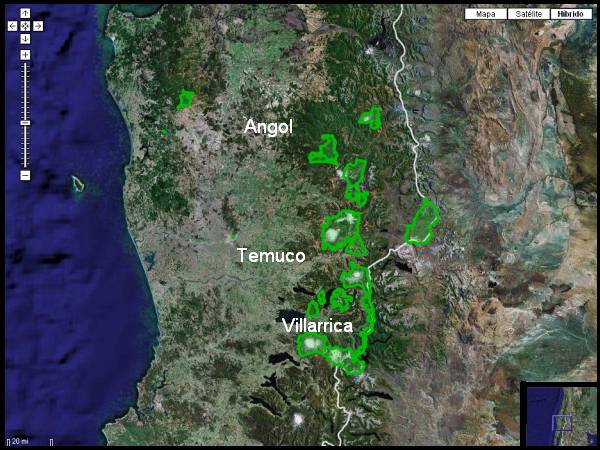 Mapa Areas Silvestres Region O´Higgins