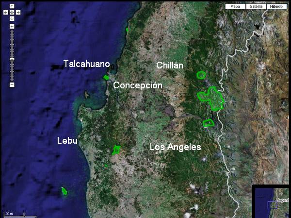 Mapa Areas Silvestres Region O´Higgins