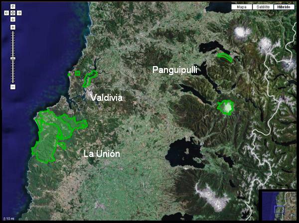 Mapa Areas Silvestres Region O´Higgins